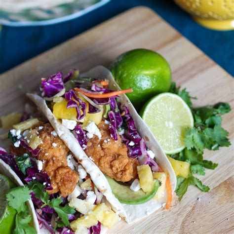The Quick And Easy Baja Chicken Tacos With Pineapple Kale Red Cabbage