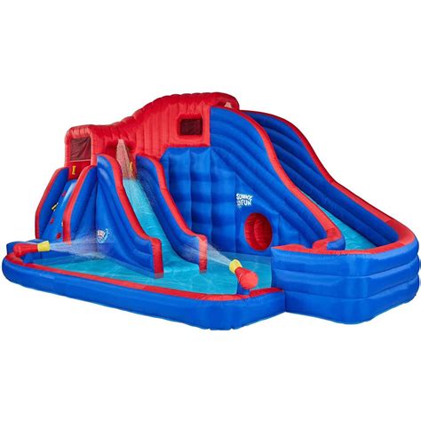 Sunny Fun Deluxe Adventure Inflatable Water Slide Park Hsn