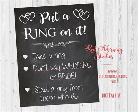 Dont Say Bride Bridal Shower Game Sign Put A Ring On It Printable