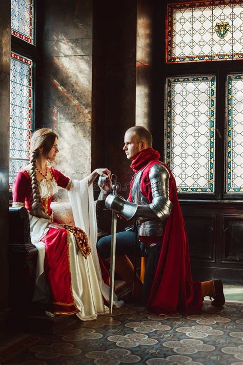Engagement Of A Knight And Lady Stock Image Image Of Marriage