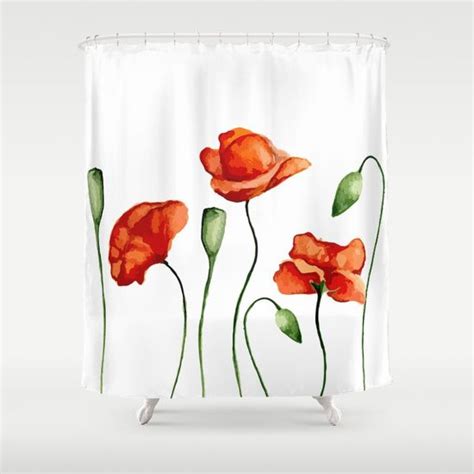Poppies Shower Curtain Poppy Shower Curtain Shower Curtain Curtains