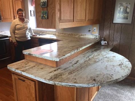 Marble paper granite gray/white wallpaper roll kitchen countertop cabinet furniture is renovated thick pvc easy to remove without leaving formica sheet laminate 5 x 12: This is a beautiful use of laminate. This is River Gold ...