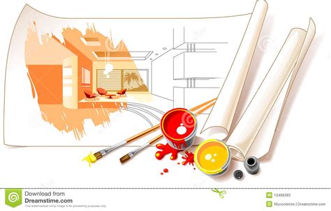 Interior Design Drawings Stock Illustration Illustration Of Cans 13466393