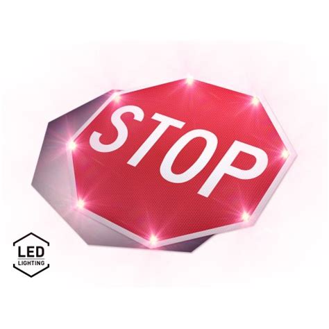 Blinking Led Stop Sign Traffic Supply 310 Sign
