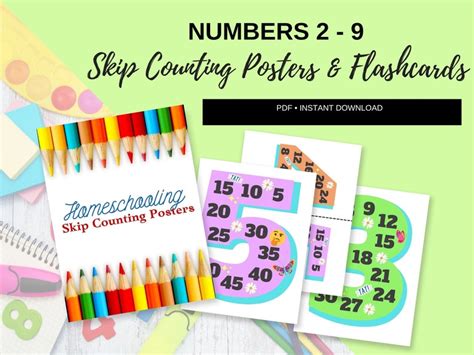 Printable Skip Counting Cards Homeschool Math Activity Math Flash