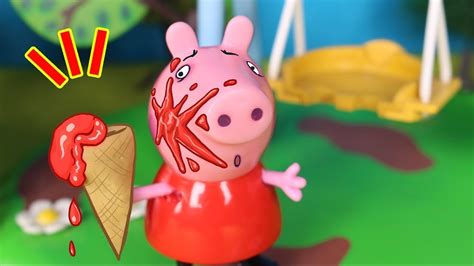 💗 Peppa Pig 💗 Peppa Gets Ice Cream All Over Her Face Peppa Pig Toys