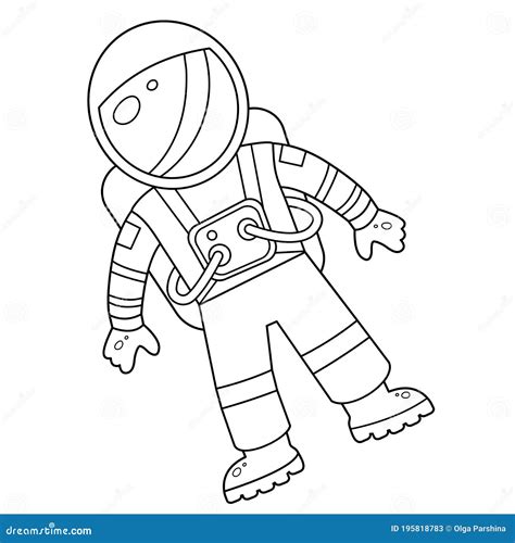 Coloring Page Outline Of A Cartoon Astronaut In Spacesuit Space