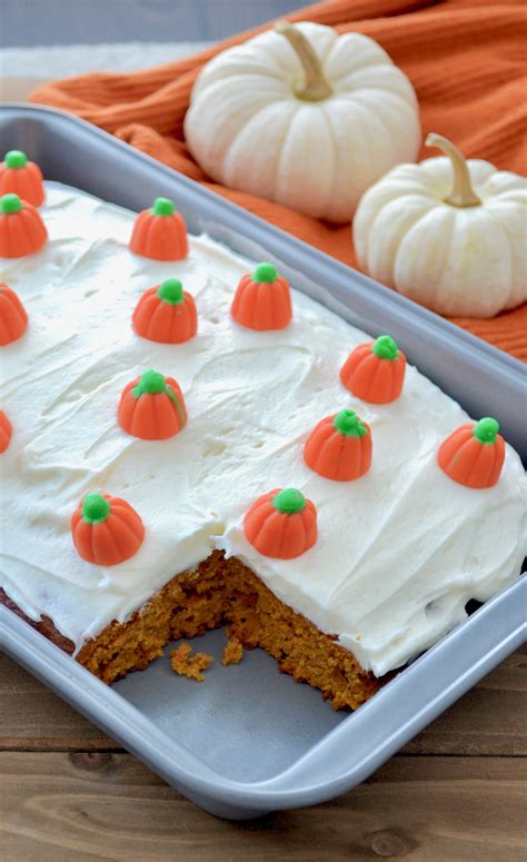 Pumpkin Spice Sheet Cake With Cream Cheese Frosting Measuring Cups