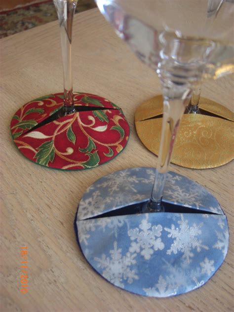 Wine Glass Coaster Cozy Sewing Pinterest Glass Coasters Coasters And Cozy
