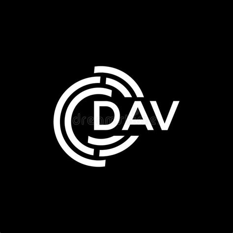 Dav Letter Logo Design On Black Background Dav Creative Initials