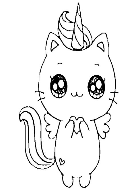 Kawaii Bebe Gato Dibujo De Unicornio Imagen Para Colorear Images And Photos Finder