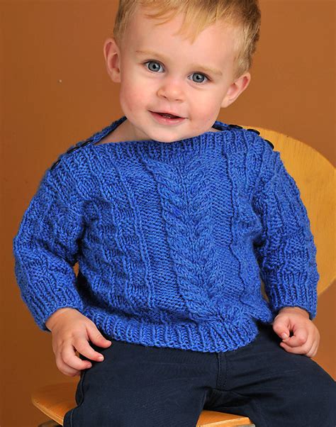 It's knit in the round with a slouchy ribbed neck built in, so you don't have to do any seaming. Easy-On Pullovers for Babies and Children Knitting ...