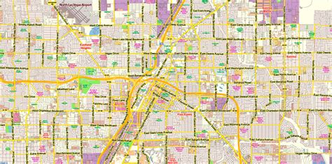 City plan concept 5 map 2: Las Vegas Nevada US PDF Map Vector Exact City Plan Low ...