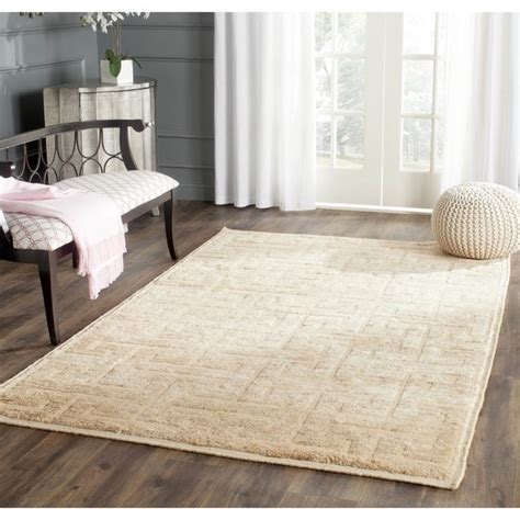 Safavieh Hand Knotted Tangier Ivory Beige Wool Jute Rug 6 X 9