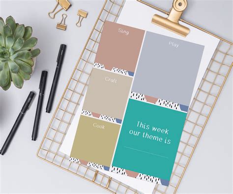 Printable Weekly Theme Planner Weekly Planner Activity Etsy