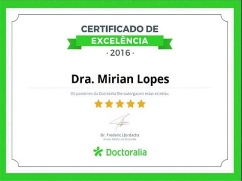 Certificado De ExcelÊncia 2016 Doctoralia