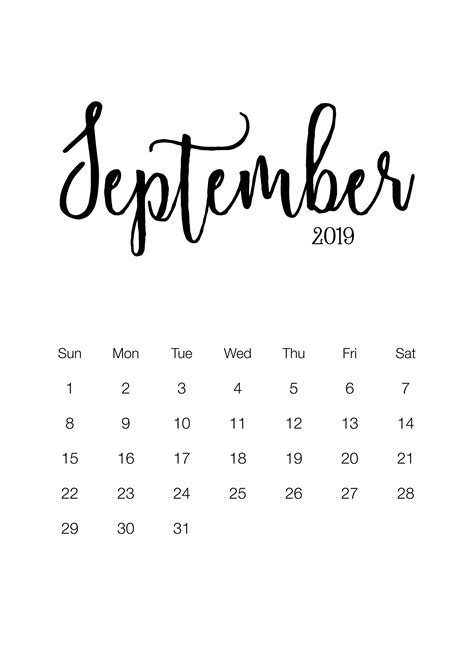fabulous   printable  minimalistic calendar