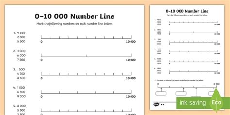 0 To 10 000 Number Line Activity Teacher Made Twinkl