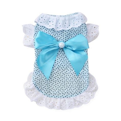 Cotton Lace Floral Bow Pet Dog Dress For Small Dogs Summer Chihuahua