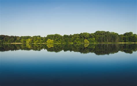 Download Wallpaper 3840x2400 Trees Reflection Lake Water Landscape