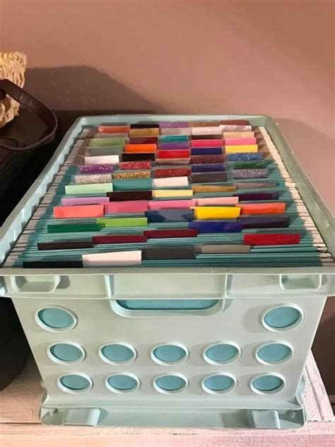 An inspiring and organized place to craft is essential to any successful creative side hustle. Scrap organizing | Cricut craft room, Cricut vinyl storage ...