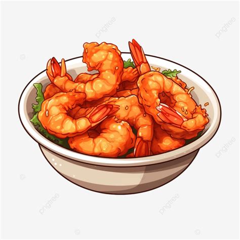 Cartoon Fried Shrimp Png File Shrimp Prawn Fry Png Transparent Image