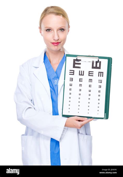 Optometrist Show With Eye Chart Stock Photo Alamy