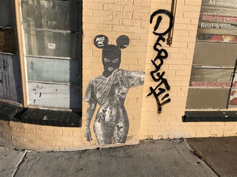 Denver Graffiti Mickey Mouse Zapatista Nude Wheat Pasted On Colfax