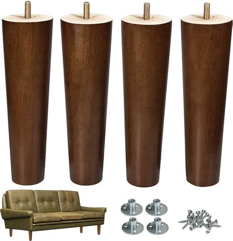 Aoryvic Furniture Leg Sofa Legs Replacement Wood 8 Inch Mid Century