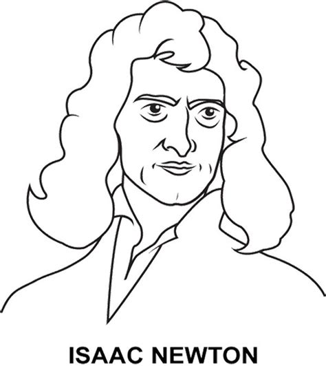 Isaac newton received much fame in his lifetime. Good Looking Face Isaac Newton Coloring Page | Kids ...