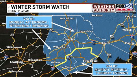 Winter Storm Watch Issued For Monday Am Wednesday Am For Parts Of Nepa