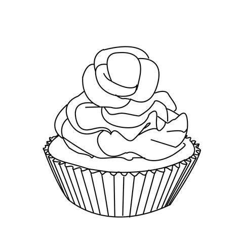 This simple cupcake coloring page depicts a cupcake with a swirled icing on top. Cute Cupcake Coloring Pages - GetColoringPages.com