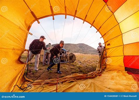 Film Set And Crew In Africa Inside Hot Air Ballon Editorial Photo