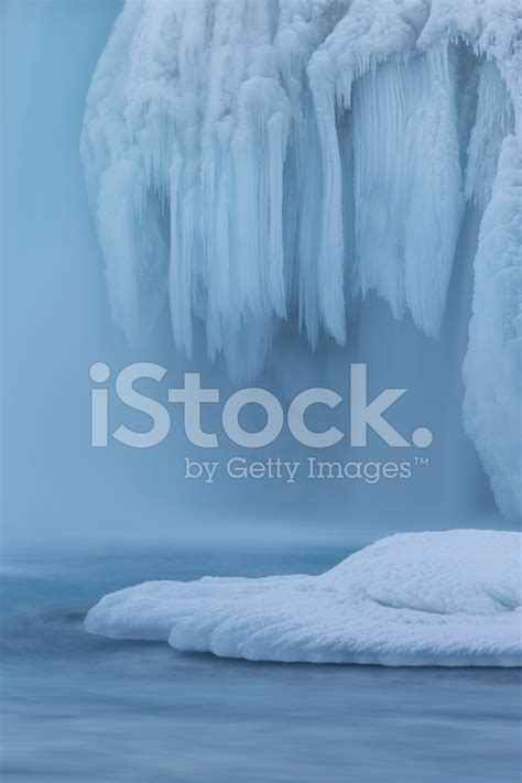 Godafoss Waterfall Frozen In Winter Iceland Stock Photo Royalty Free