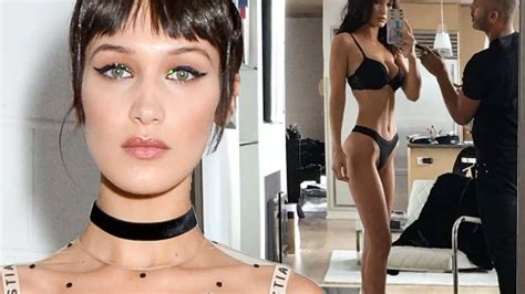 Bella Hadid Shows Off Her Jaw Dropping Figure In A Push Up Bra And Knickers After Bagging