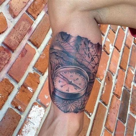 Compass And Map Tattoo On Leg Tattoo Designs Tattoo Pictures