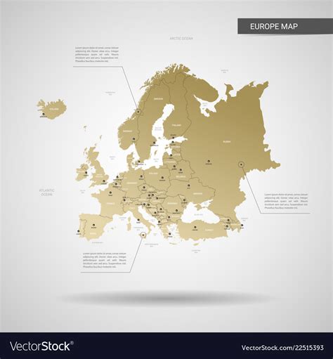 Stylized Europe Map Royalty Free Vector Image Vectorstock