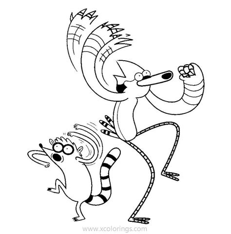Regular Show Coloring Pages Happily Dancing