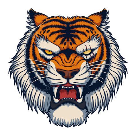 Angry Tiger Vector Hd PNG Images Angry Tiger Head Vector Illustration