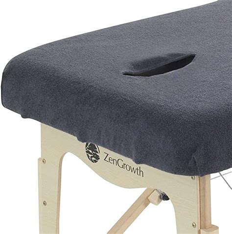 zengrowth housse pour table de massage avec trou visage gris oeko tex 100 280gr m² 63cm x