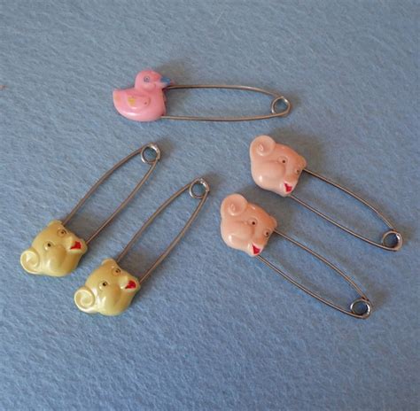 5 Assorted Vintage Baby Diaper Pins For Crafting Or Jewelry