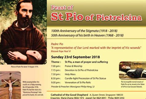 Feast Of Padre Pio Celebrating 100th Anniversary Of The Stigmata