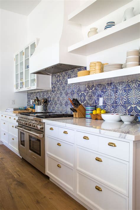 Blue Patterned Kitchen Wall Tiles Kitchen Ideas