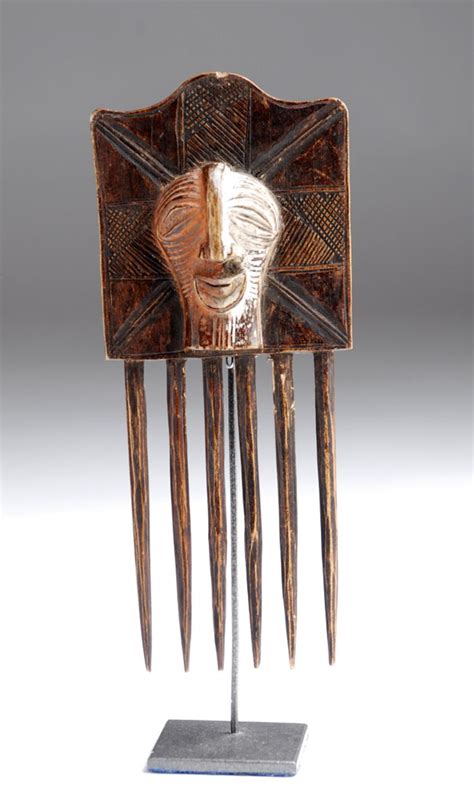 Africa Comb From Dr Congo Possibly Songye People Wood And Pigments