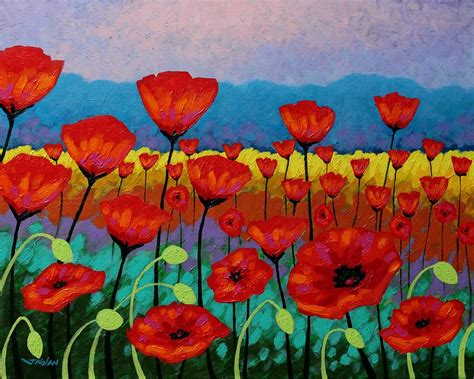 Field Of Poppies Painting By John Nolan Pixels