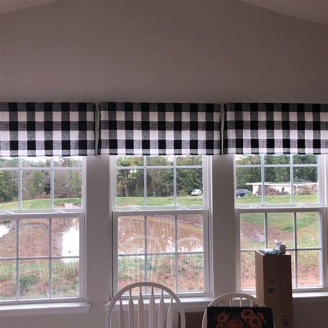 Gray Plaid Buffalo Check Curtain Panels Window Treatments Gray Etsy