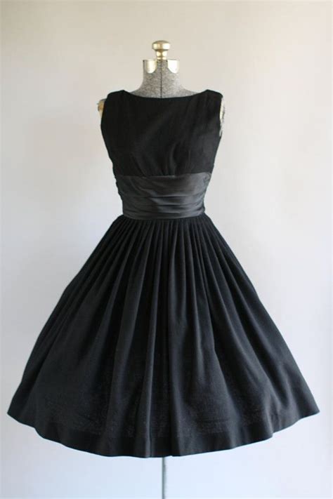 Vintage 1950s Dress 50s Party Dress Black Sleeveless Party Etsy