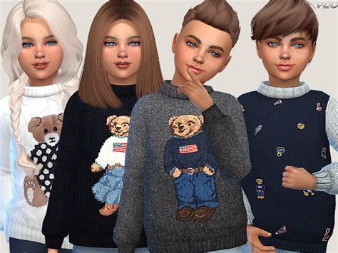 The Sims Resource Teddy Bear Sweaters For Children