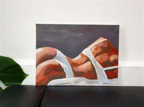 Erotic Painting Female Nude Art Butt Lesbian Body Positive Art Etsy