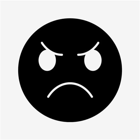 Angry Emoji Silhouette Transparent Background Vector Angry Emoji Icon